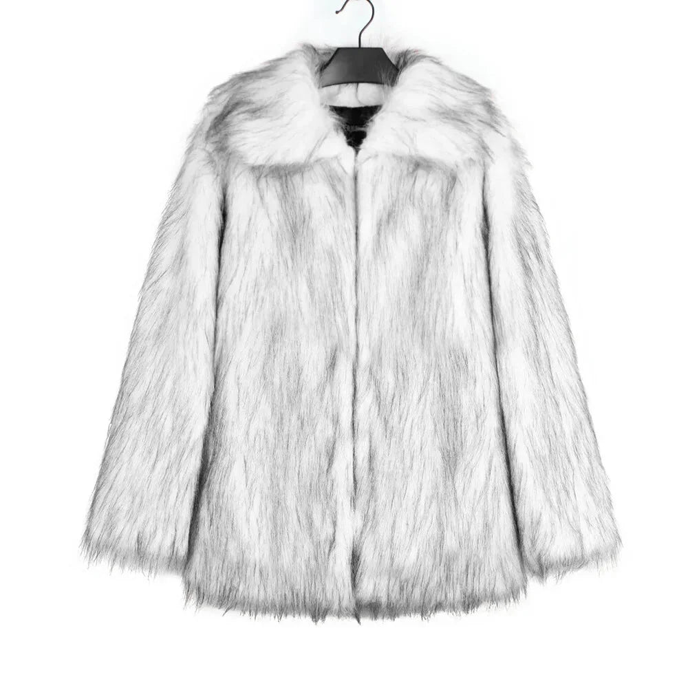 Men Coats- Cold-Weather Fox Look with Men's Faux Fur Coat Jacket- - Pekosa Women Fashion