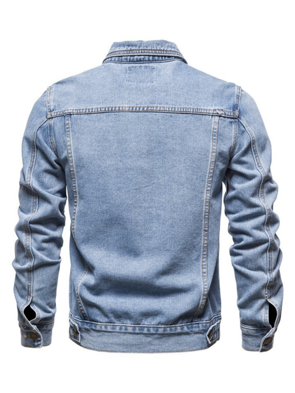 Men Denim Jackets- Classic Blue Denim Trucker Jacket for Men- - Pekosa Women Fashion