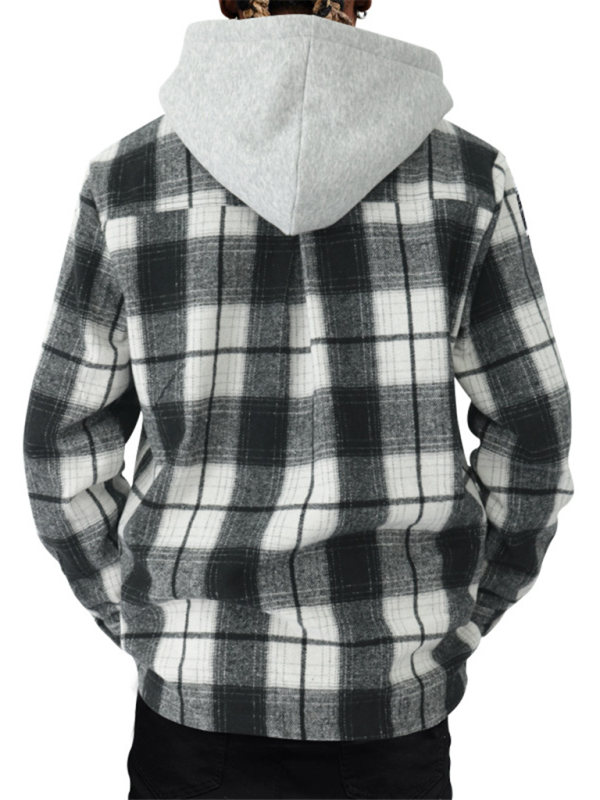 Men Hoodies- Plaid Hoodie Shirt for Men Fall Layering- - Pekosa Women Fashion