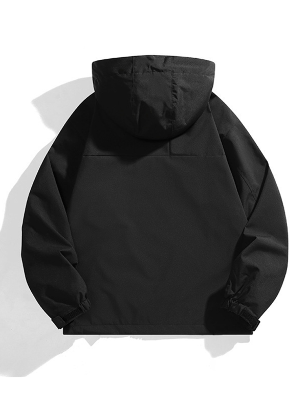 Men Jackets- All-Weather Unisex Windbreaker with Detachable Hood Jacket- - Pekosa Women Fashion