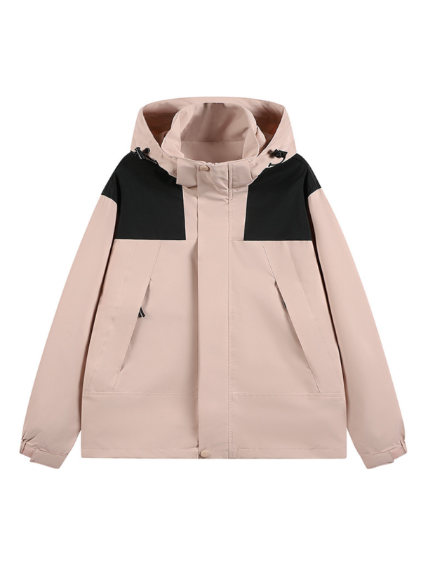 Men Jackets- All-Weather Unisex Windbreaker with Detachable Hood Jacket- - Pekosa Women Fashion