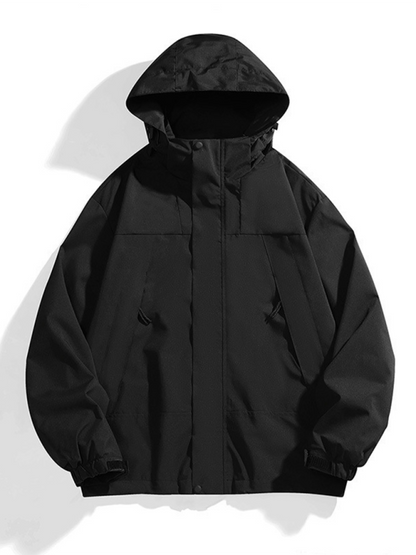 Men Jackets- All-Weather Unisex Windbreaker with Detachable Hood Jacket- - Pekosa Women Fashion