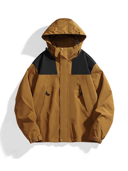 Men Jackets- All-Weather Unisex Windbreaker with Detachable Hood Jacket- - Pekosa Women Fashion