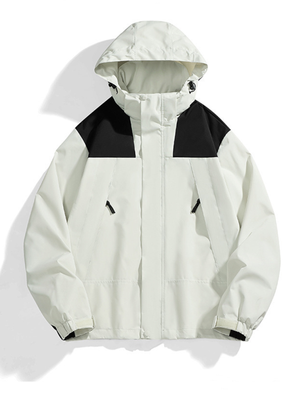 Men Jackets- All-Weather Unisex Windbreaker with Detachable Hood Jacket- - Pekosa Women Fashion