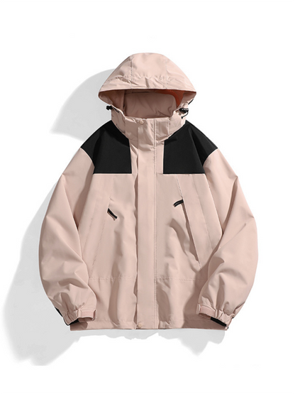 Men Jackets- All-Weather Unisex Windbreaker with Detachable Hood Jacket- - Pekosa Women Fashion