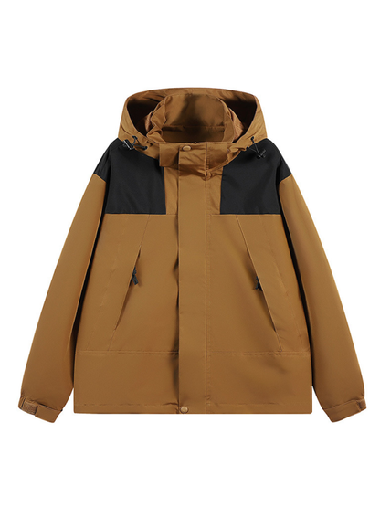 Men Jackets- All-Weather Unisex Windbreaker with Detachable Hood Jacket- - Pekosa Women Fashion