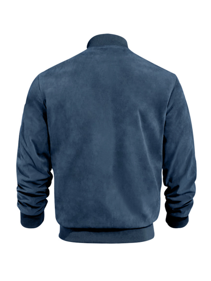 Men Jackets- Men's Like Suede Bomber Jacket- - Pekosa Women Fashion