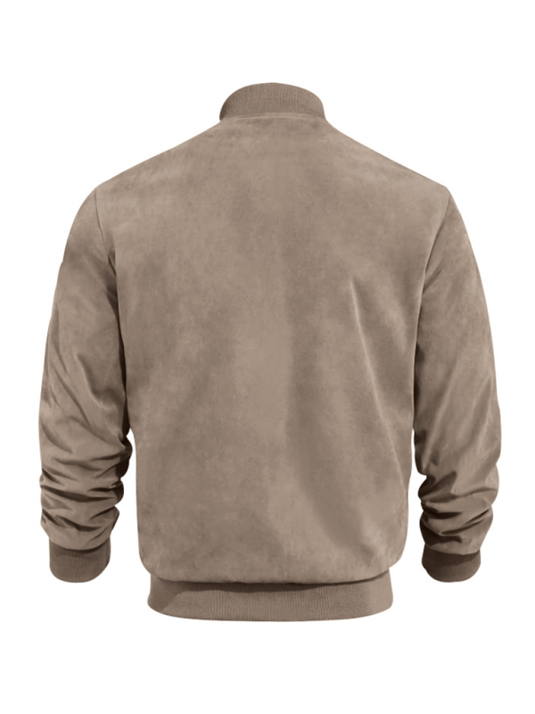 Men Jackets- Men's Like Suede Bomber Jacket- - Pekosa Women Fashion