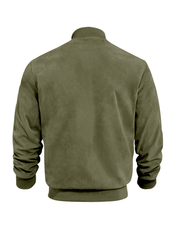 Men Jackets- Men's Like Suede Bomber Jacket- - Pekosa Women Fashion