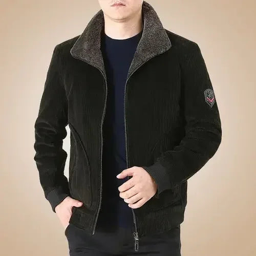 Men Jackets- Men's Rugged Cotton Sherpa-Lined Jacket for Outdoor Adventures- - Pekosa Women Fashion