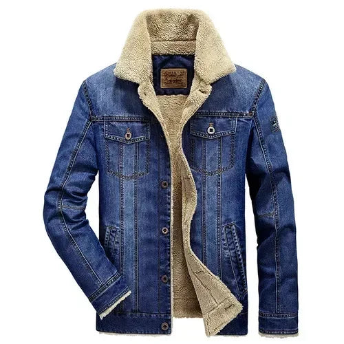 Men Jackets- Men's Rugged Cotton Sherpa-Lined Jacket for Outdoor Adventures- Light blue- Pekosa Women Fashion