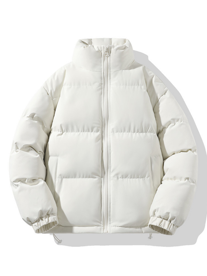 Men Jackets- Men's Winter Puffer Jacket- Cream- Pekosa Women Fashion