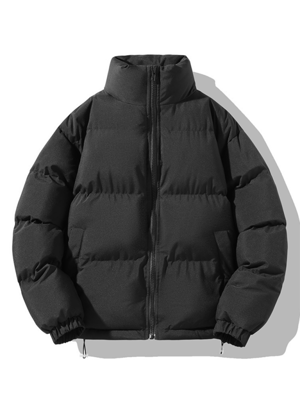 Men Jackets- Men's Winter Puffer Jacket- Black- Pekosa Women Fashion