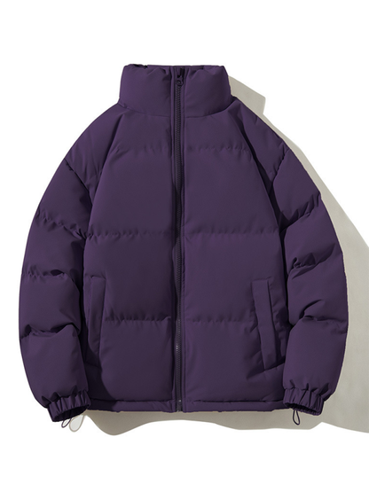 Men Jackets- Men's Winter Puffer Jacket- Purple- Pekosa Women Fashion