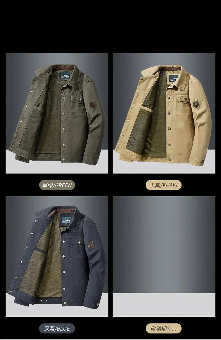 Men Jackets- The Rugged Canvas Jacket is a Must-Have for Men- - Pekosa Women Fashion