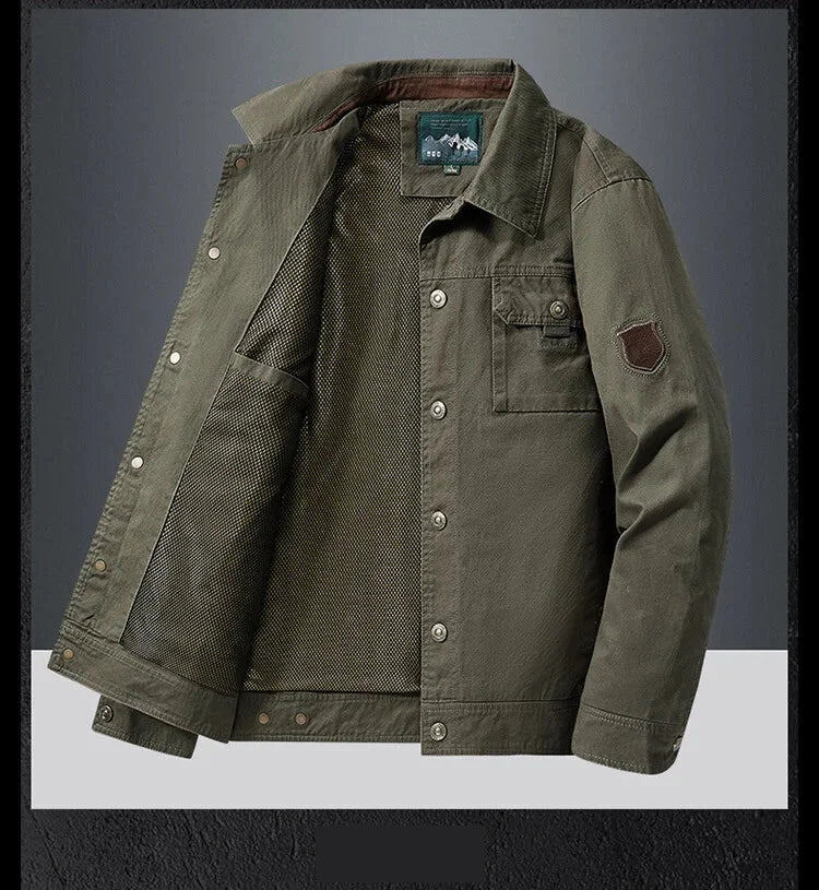 Men Jackets- The Rugged Canvas Jacket is a Must-Have for Men- - Pekosa Women Fashion