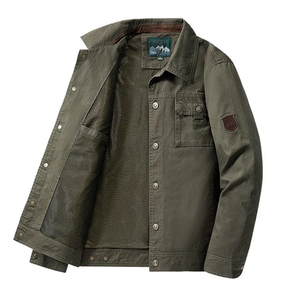 Men Jackets- The Rugged Canvas Jacket is a Must-Have for Men- Army Green- Pekosa Women Fashion