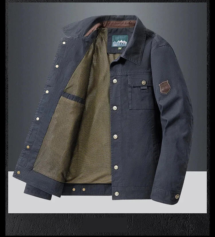 Men Jackets- The Rugged Canvas Jacket is a Must-Have for Men- - Pekosa Women Fashion