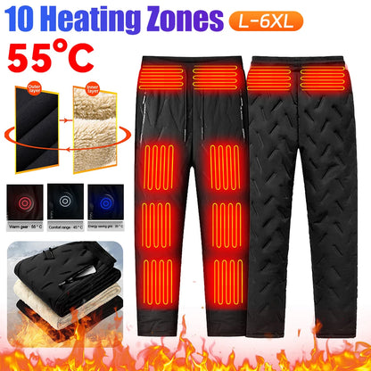 Men Pants - 10-Zone Thermal Bottom Heated Pants USB-Heated Trousers