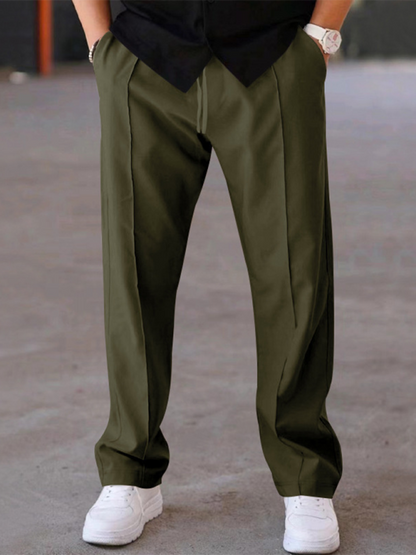 Men Pants- Blue Joggers for the Modern Man- Olive green- Pekosa Women Fashion