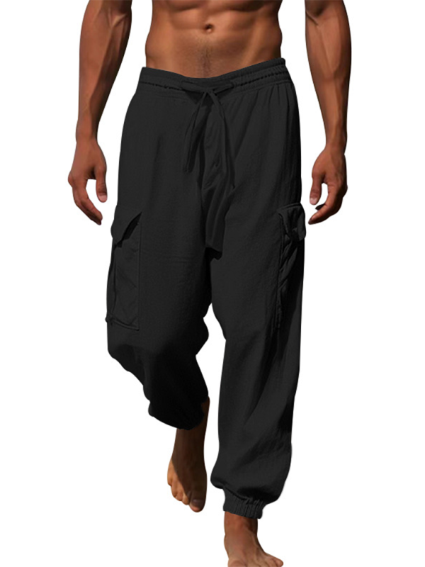 Men Pants- Cotton Joggers Pencil Beach Pants for Men- - Pekosa Women Fashion