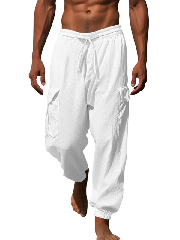 Men Pants- Cotton Joggers Pencil Beach Pants for Men- - Pekosa Women Fashion