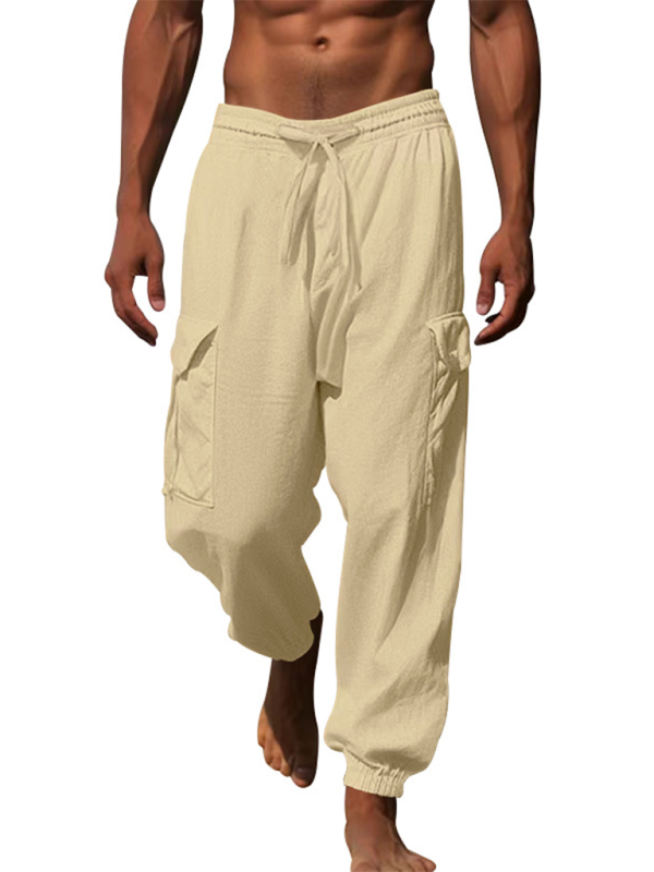 Men Pants- Cotton Joggers Pencil Beach Pants for Men- - Pekosa Women Fashion