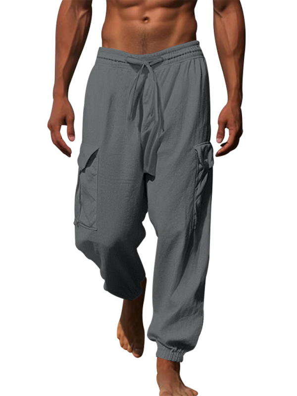 Men Pants- Cotton Joggers Pencil Beach Pants for Men- - Pekosa Women Fashion