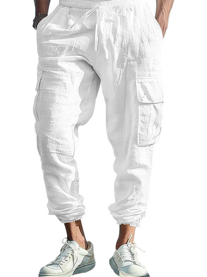 Men Pants- Cotton Joggers for Men Lightweight Beach Pants- - Pekosa Women Fashion