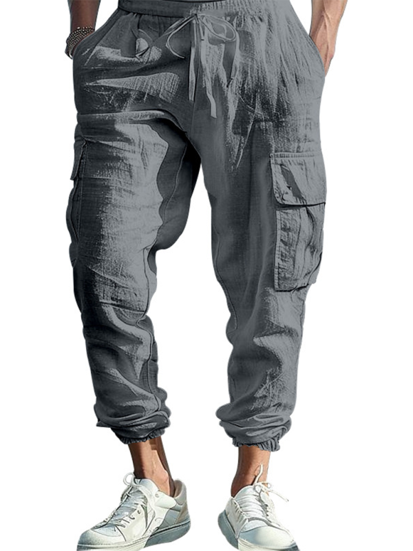 Men Pants- Cotton Joggers for Men Lightweight Beach Pants- - Pekosa Women Fashion