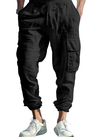 Men Pants- Cotton Joggers for Men Lightweight Beach Pants- - Pekosa Women Fashion