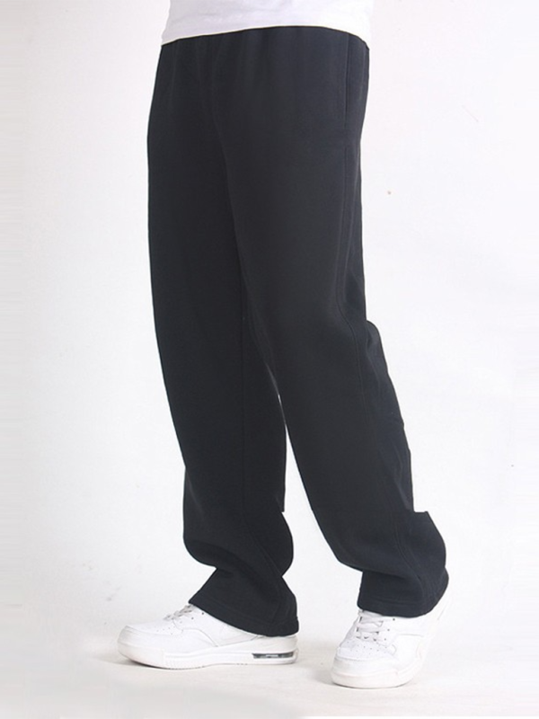 Men Pants- Sporty Men's Sweatpants for Lounging and Leisure- Black- Pekosa Women Fashion