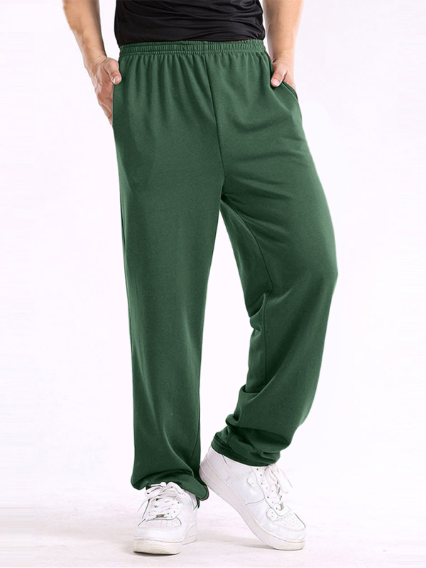 Men Pants- Sporty Men's Sweatpants for Lounging and Leisure- Green black jasper- Pekosa Women Fashion