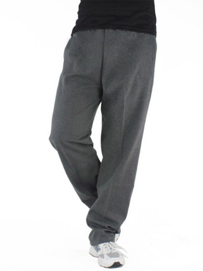 Men Pants- Sporty Men's Sweatpants for Lounging and Leisure- Charcoal grey- Pekosa Women Fashion