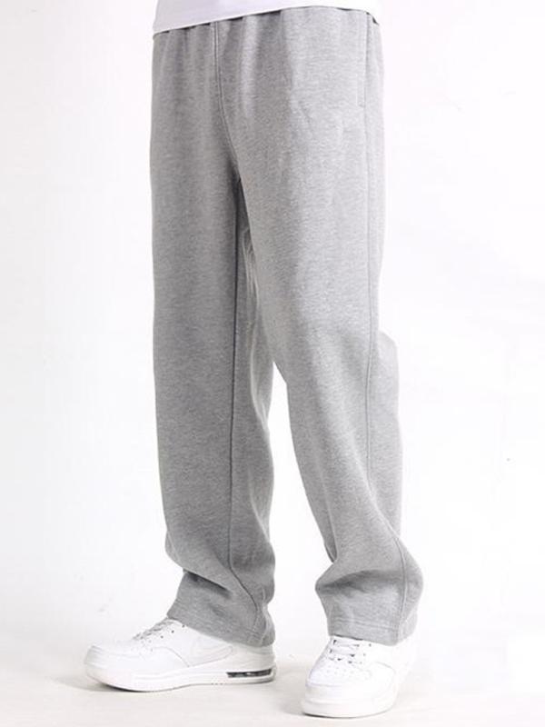 Men Pants- Sporty Men's Sweatpants for Lounging and Leisure- Misty grey- Pekosa Women Fashion