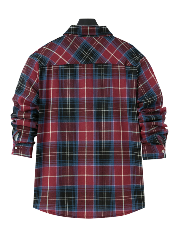 Men Shirts- Classic Men's Plaid Flannel Shirt- - Pekosa Women Fashion