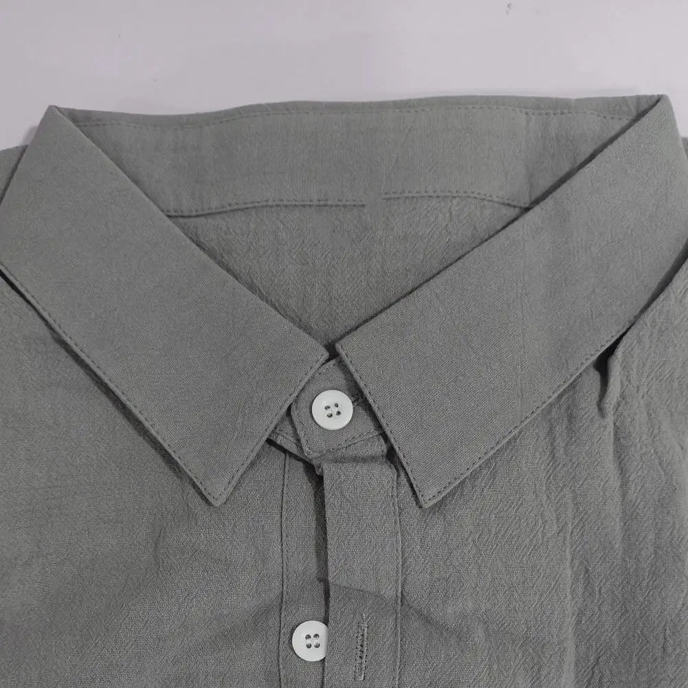 Chemise d'été légère pour homme en coton et lin