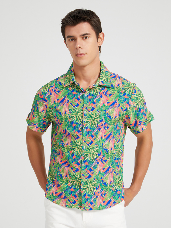 Men Shirts- Men's Hawaiian Shirt for Beach Adventures- - Pekosa Women Fashion