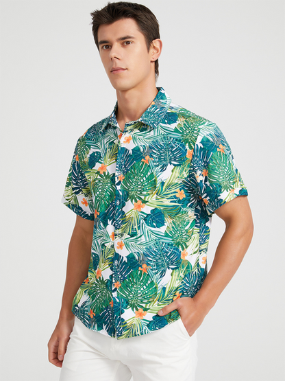 Men Shirts- Men's Hawaiian Shirt for Beach Adventures- - Pekosa Women Fashion