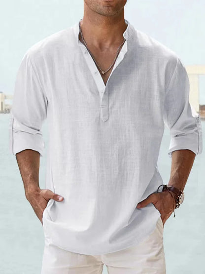 Men Shirts- Linen Blend Shirt for Men's Casual Wear- - Pekosa Women Fashion