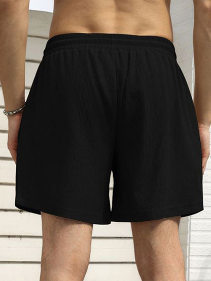 Men Shorts- Built-In Pocket Textured Shorts for Active Men- - Pekosa Women Fashion