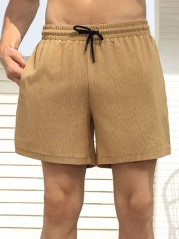 Men Shorts- Built-In Pocket Textured Shorts for Active Men- - Pekosa Women Fashion