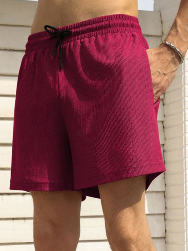 Men Shorts- Built-In Pocket Textured Shorts for Active Men- - Pekosa Women Fashion