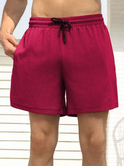 Men Shorts- Built-In Pocket Textured Shorts for Active Men- - Pekosa Women Fashion