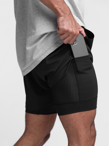 Men Shorts- High-Performance Athletic Shorts- Black- Pekosa Women Fashion