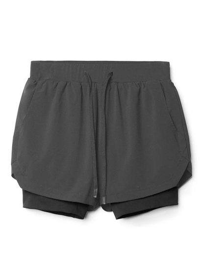 Men Shorts- High-Performance Athletic Shorts- Dark Gray- Pekosa Women Fashion