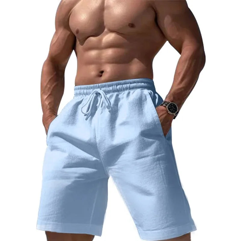 Men Shorts- Men's Essential Summer Shorts for Outdoor Explorations- Sky Blue- Pekosa Women Fashion