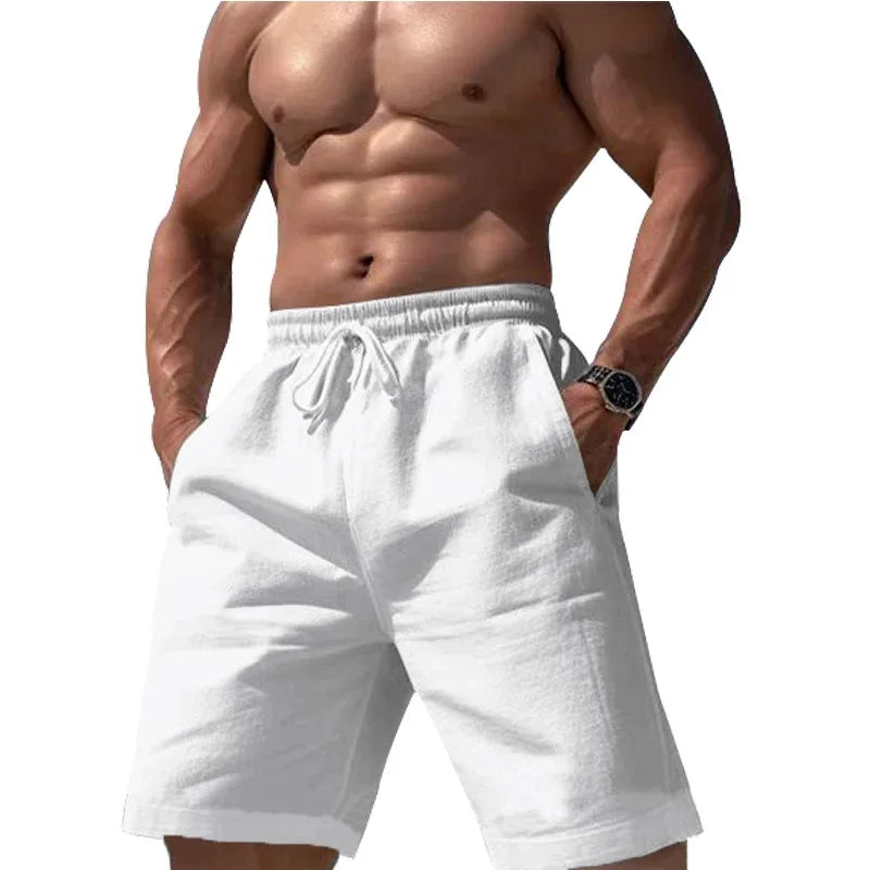 Men Shorts- Men's Essential Summer Shorts for Outdoor Explorations- White- Pekosa Women Fashion