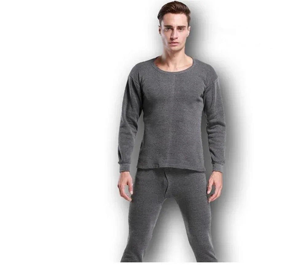 Men Sleepwear - Men's Fleece Lined Thermal Underwear for Winter Pants & Top