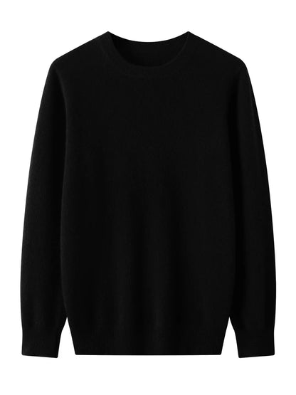 Men Sweaters - Classic Crew Neck Cashmere Sweater - Wool Jumper